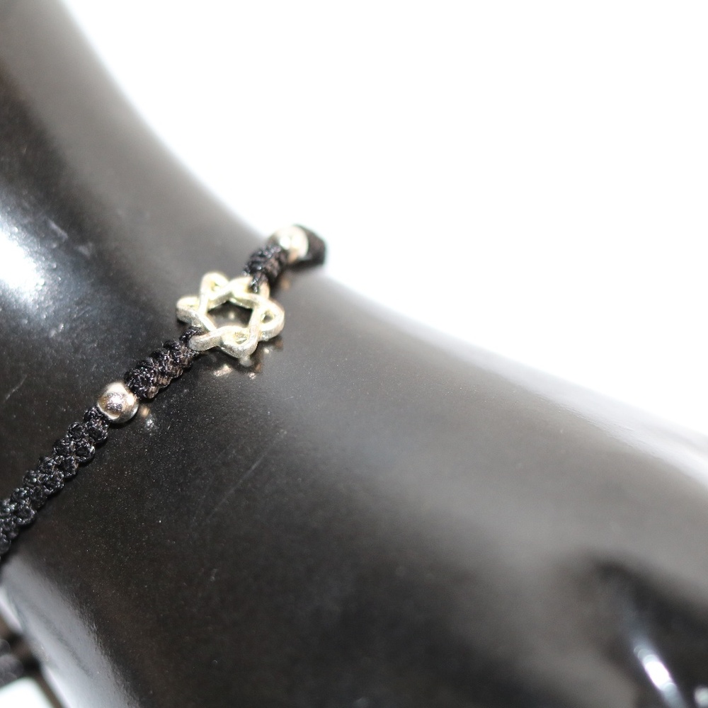 Star of David men's women's 'bracelet, on black cord NEW